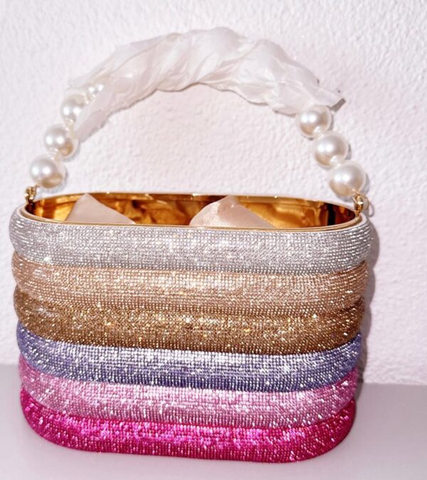 Mini Sac boule strass et perles – Image 3