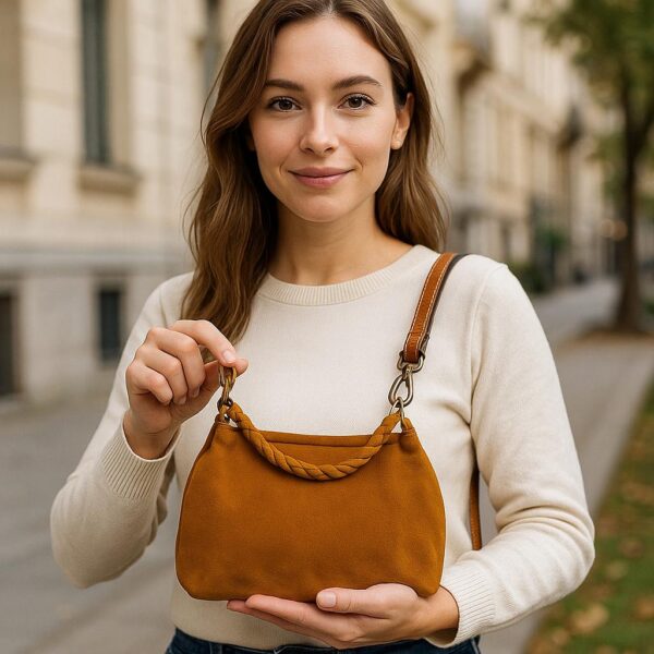 Sac bandoulière artisanal en cuir exotique – Image 3