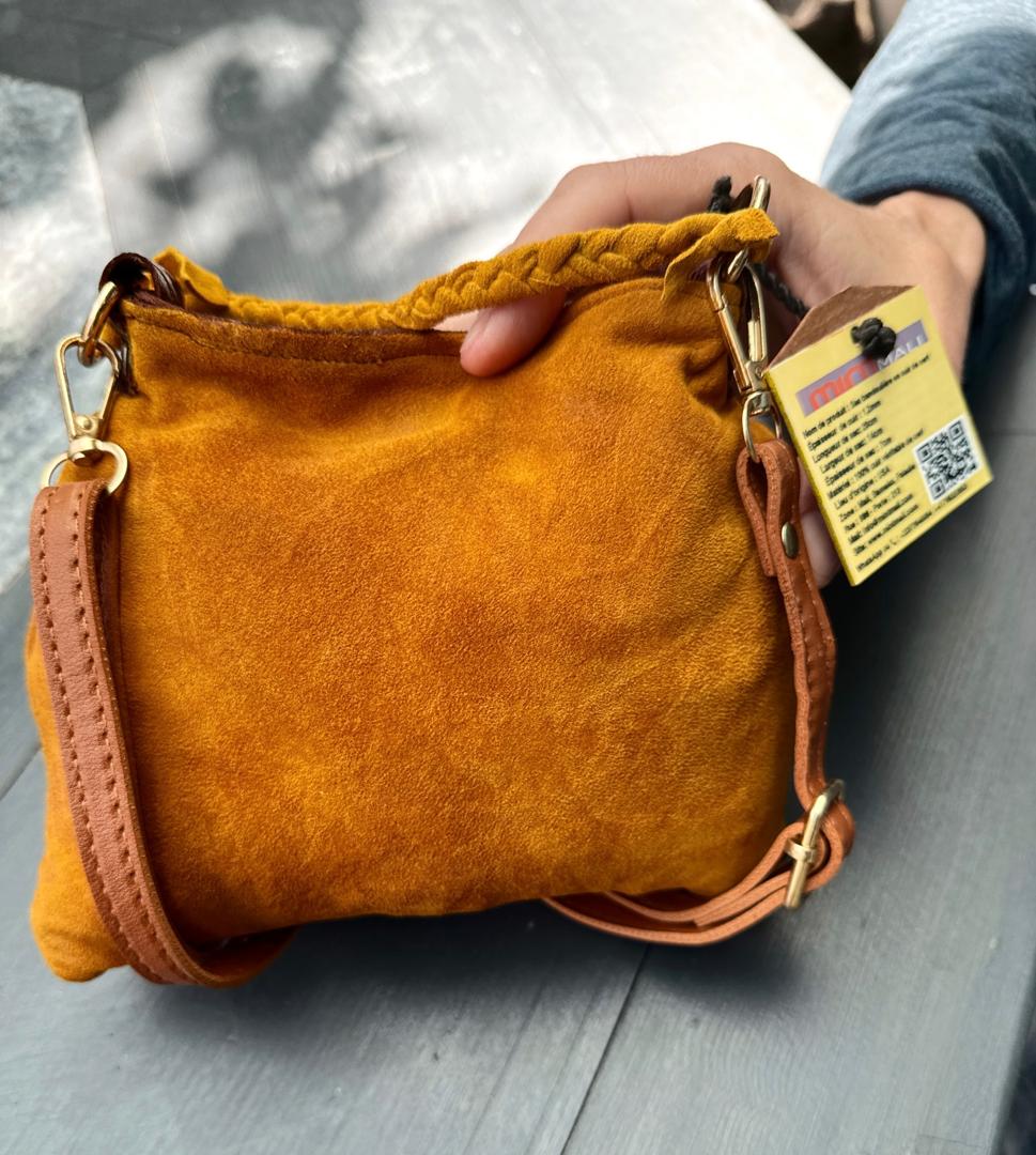 Sac bandoulière artisanal en cuir exotique