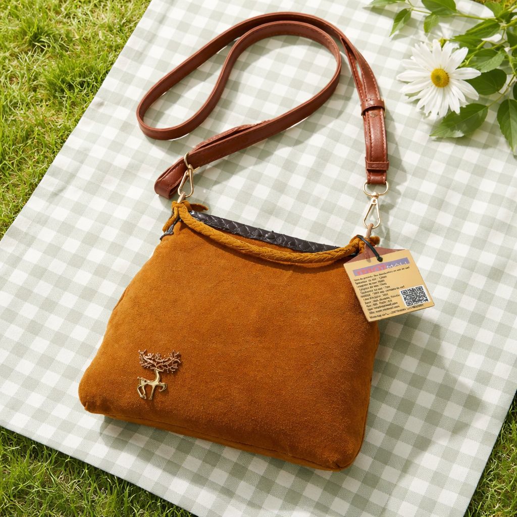 Sac bandoulière artisanal en cuir exotique