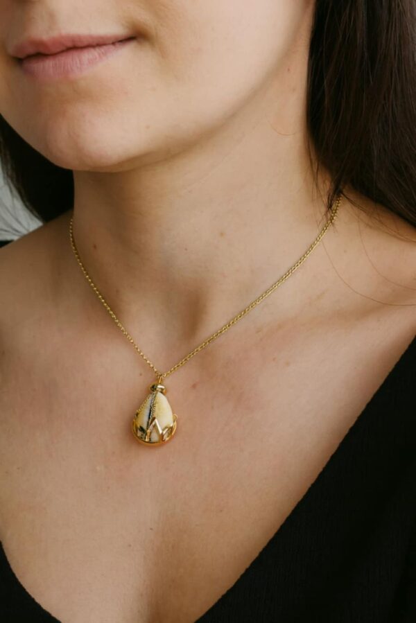 Coquillage Cauri (Monetaria moneta) / Cowrie Shell  en cage pendentif Cage en Argent Sterling 925 – Image 4