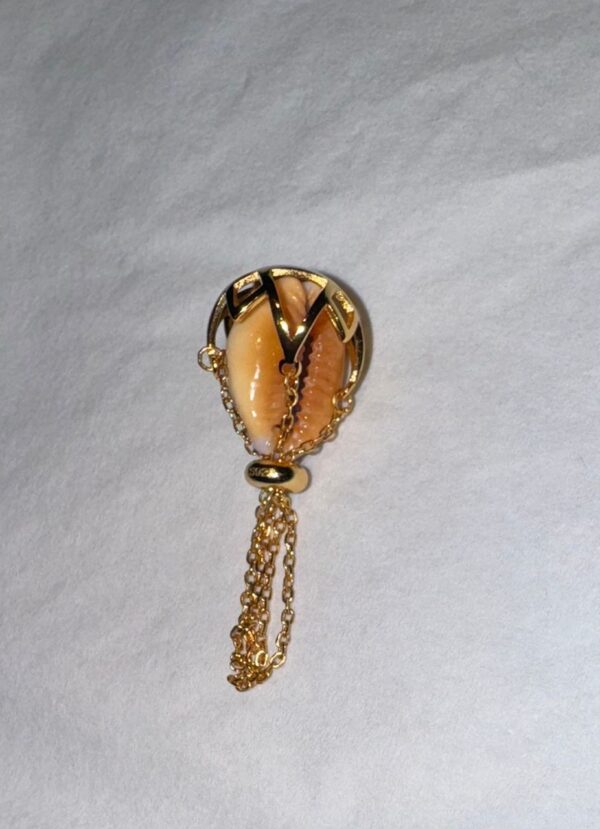 Coquillage Cauri (Monetaria moneta) / Cowrie Shell  en cage pendentif Cage en Argent Sterling 925 – Image 5