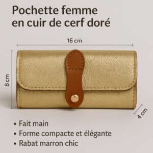 Pochette de Luxe en Cuir Véritable de Cerf