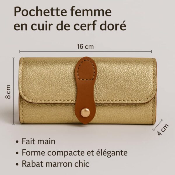 Pochette de Luxe en Cuir Véritable de Cerf