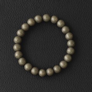 ✨ Bracelet en Pierre Naturelle de Pyrite 8 mm – Éclat de Prospérité ✨