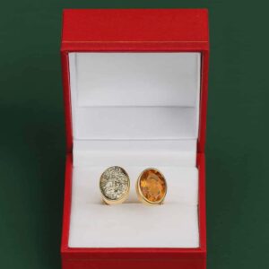 ✨ Bague Double Énergie – Pyrite & Citrine Naturelles ✨