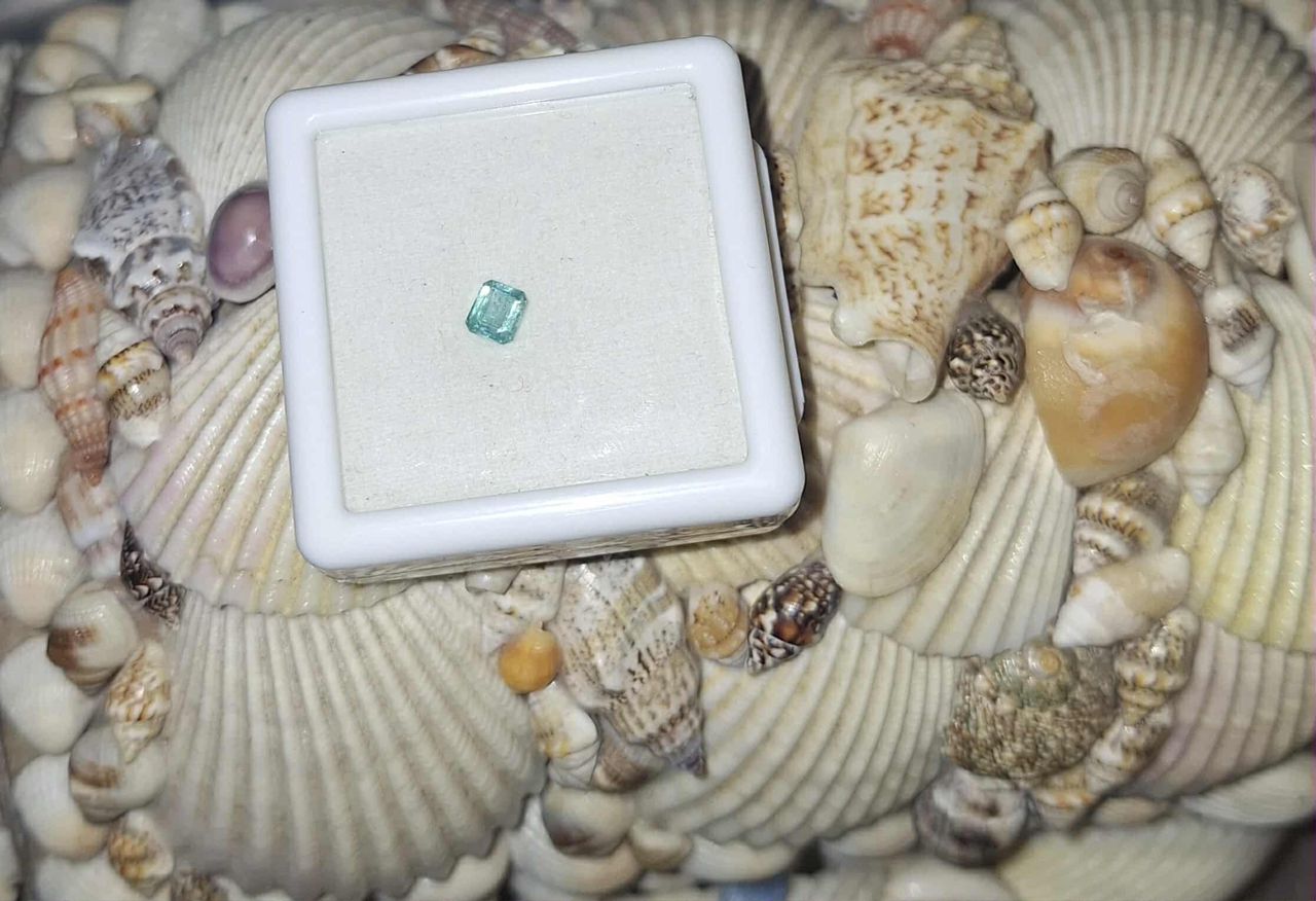 ✨ Émeraude Naturelle – 4×4 mm – 0,28 ct (environ) ✨