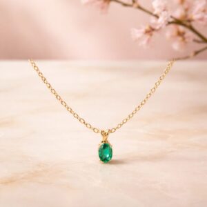 💎 Pendentif en Argent avec Émeraude Naturelle – 0,75 carat 💎