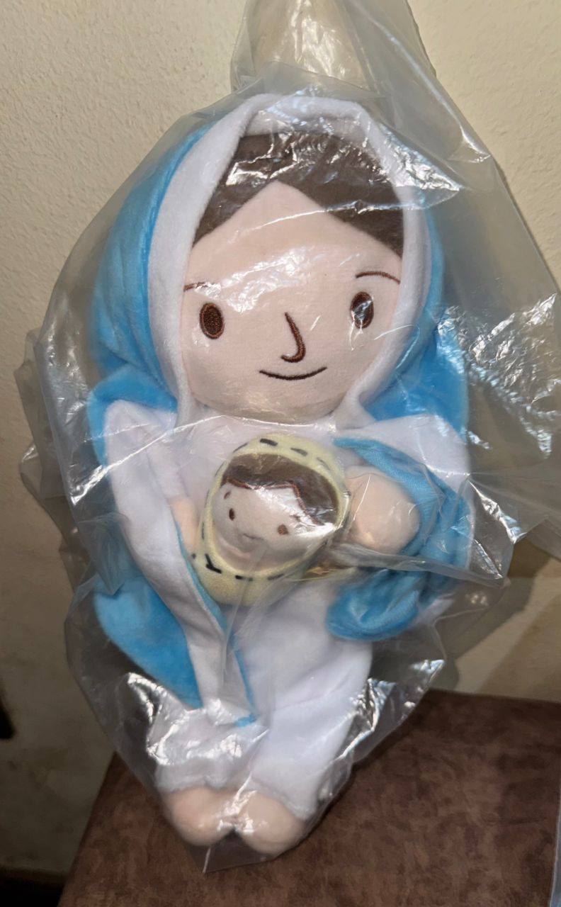 Poupée de la Vierge Marie avec l’Enfant Jésus – 30 cm En Boite