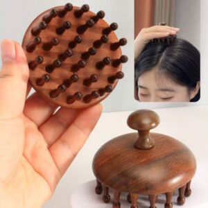 Brosse à Dents Larges en Bois de Santal Naturel/Massage du Cuir Chevelu