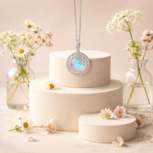 Pendentif En Pierre de Lune de 20 mm, de qualité AAA+