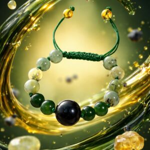 🌿 Bracelet en Jade & Préhnite – Élégance naturelle et harmonie